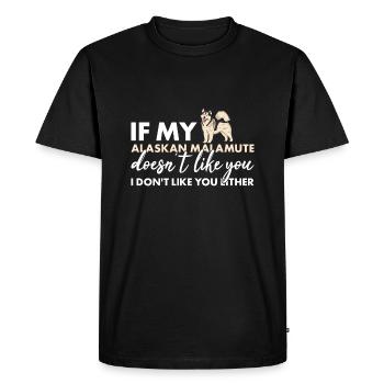 Si mon Malamute d’Alaska ne t’aime pas - T-shirt Premium bio Homme - noir - Devant - Nico (187cm)