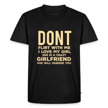 Déprimé ne flirte pas avec moi, ma copine - T-shirt Premium bio Homme - noir - Devant - Nico (187cm)