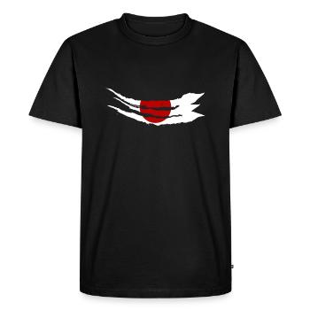 Drapeau du Japon Utilisé Look Nihon Drapeau japonais - T-shirt Premium bio Homme - noir - Devant - Nico (187cm)