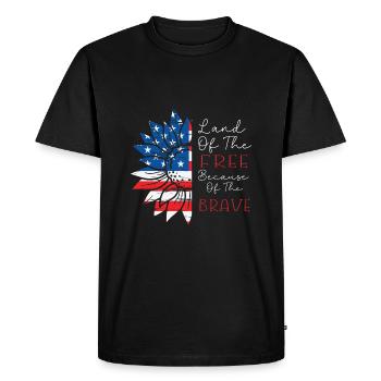 Terre de la liberté à cause du courageux Bl patriotique - T-shirt Premium bio Homme - noir - Devant - Nico (187cm)