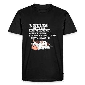 J’ai 3 règles Je ne mens pas à la vache Weihn - T-shirt Premium bio Homme - noir - Devant - Nico (187cm)