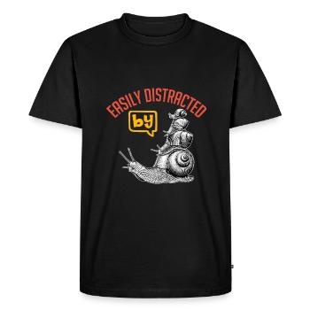 Facilement distrait par les escargots J’adore les escargots - T-shirt Premium bio Homme - noir - Devant - Nico (187cm)