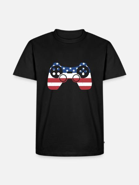Gamer Us Flag Gaming - Men's Premium Organic T-Shirt - black