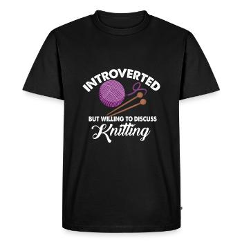 Introverted funny quote, but willing to use the S - Men's Premium Organic T-Shirt - black - Front - Nico (187cm)