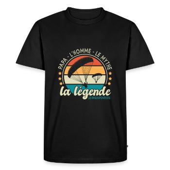 papa l homme mythe parapentiste sport parapente - T-shirt Premium bio Homme - noir - Devant - Nico (187cm)