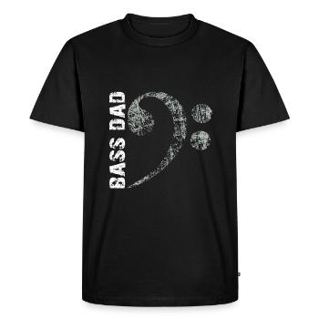 Bass Dad - Dad Plays Bass - Bass Clef - Men's Premium Organic T-Shirt - black - Front - Nico (187cm)