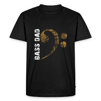Bass Dad - Dad Plays Bass - Bass Clef - Men's Premium Organic T-Shirt - black - Front - Nico (187cm)
