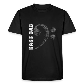 Bass Dad - Dad Plays Bass - Bass Clef - Men's Premium Organic T-Shirt - black - Front - Nico (187cm)