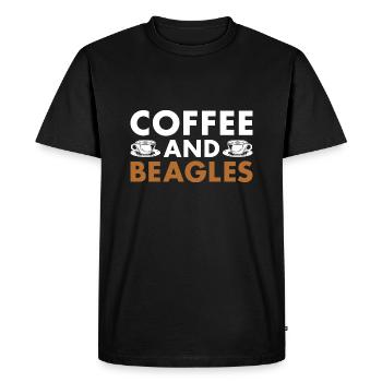 Coffee And Beagle - Men's Premium Organic T-Shirt - black - Front - Nico (187cm)