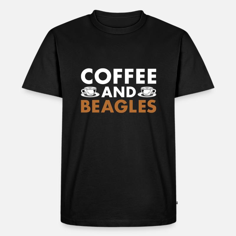 Coffee And Beagle - Männer Premium Bio T-Shirt - Schwarz