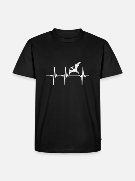 Heartbeat Dinosaur Pterosaur Dino Pteranodon - Men's Premium Organic T-Shirt - black