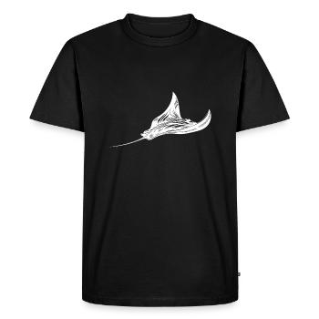 Raie géante élégante en vol sous-marin - T-shirt Premium bio Homme - noir - Devant - Nico (187cm)