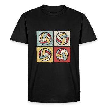 Volleyball Square Retro Ball Vintage - Men's Premium Organic T-Shirt - black - Front - Nico (187cm)