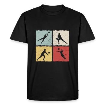 Volley-ball Rétro Vintage Silhouette Carrée - T-shirt Premium bio Homme - noir - Devant - Nico (187cm)