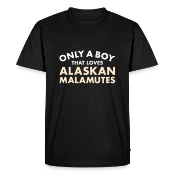 Seul un garçon qui aime le malamute d’Alaska - T-shirt Premium bio Homme - noir - Devant - Nico (187cm)