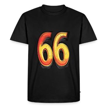 66 Number Comic - Men's Premium Organic T-Shirt - black - Front - Nico (187cm)