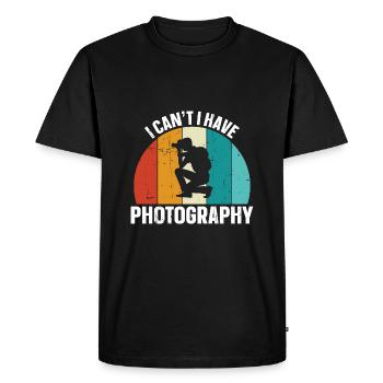 Je n’arrive pas à prendre de photos - T-shirt Premium bio Homme - noir - Devant - Nico (187cm)