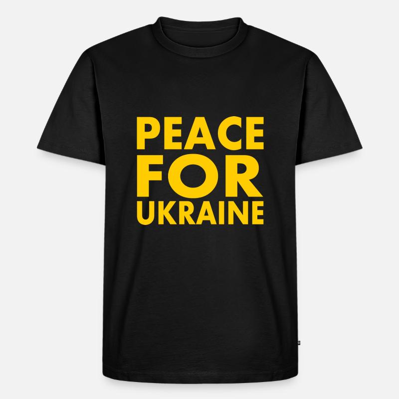 Peace for ukraine - Männer Premium Bio T-Shirt - Schwarz