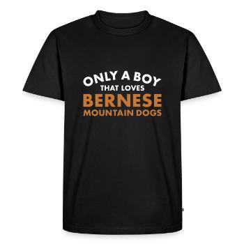 Only A Boy That Loves Bernese Mountain Dog - Men's Premium Organic T-Shirt - black - Front - Nico (187cm)