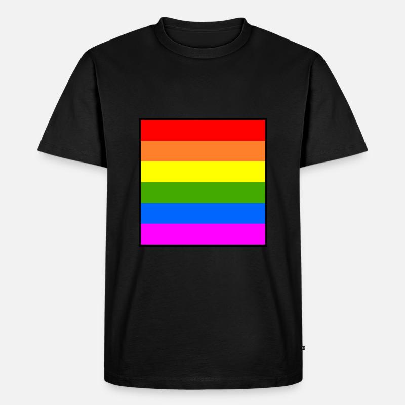 Drapeau arc-en-ciel Drapeau LGBT arc-en-ciel - T-shirt Premium bio Homme - noir