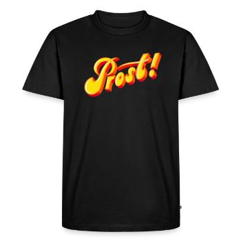 Prost ! Handlettering ART von oberedel - Männer Premium Bio T-Shirt - Schwarz - Vorne - Nico (187cm)