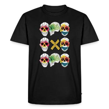 TRIO OF SKULLS - Men's Premium Organic T-Shirt - black - Front - Nico (187cm)