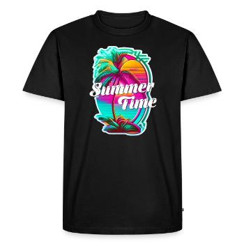 Summer Time - Beach and Summer - Men's Premium Organic T-Shirt - black - Front - Nico (187cm)