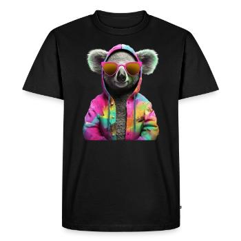 Koala with Sunglasses Colorful Cool Koala Bear - Men's Premium Organic T-Shirt - black - Front - Nico (187cm)