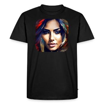 Fille de mode cool - T-shirt Premium bio Homme - noir - Devant - Nico (187cm)