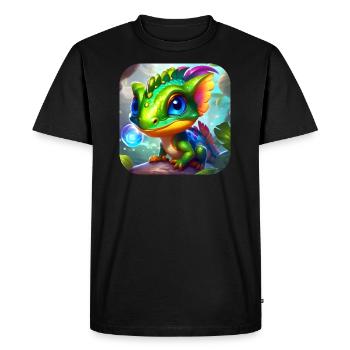 Mignon petit lézard - T-shirt Premium bio Homme - noir - Devant - Nico (187cm)