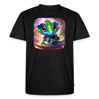 Mignon petit lézard fantastique - T-shirt Premium bio Homme - noir - Devant - Nico (187cm)