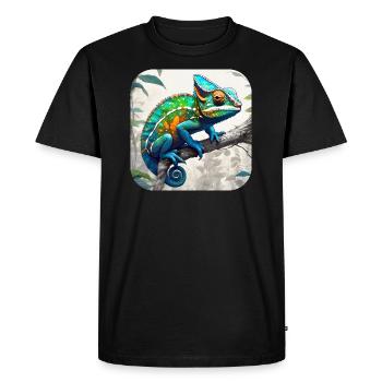 Cool Camouflage Chameleon - Men's Premium Organic T-Shirt - black - Front - Nico (187cm)