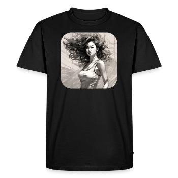 Fille cool - T-shirt Premium bio Homme - noir - Devant - Nico (187cm)
