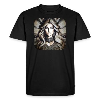Mystical Fantasy Woman - Men's Premium Organic T-Shirt - black - Front - Nico (187cm)