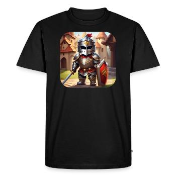 Chevalier mignon dans le style de la bande dessinée - T-shirt Premium bio Homme - noir - Devant - Nico (187cm)