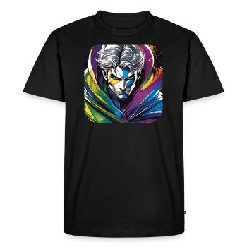 Super-héros coloré - T-shirt Premium bio Homme - noir - Devant - Nico (187cm)