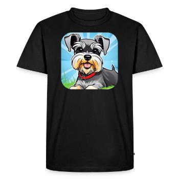 Chien Schnauzer mignon II - T-shirt Premium bio Homme - noir - Devant - Nico (187cm)
