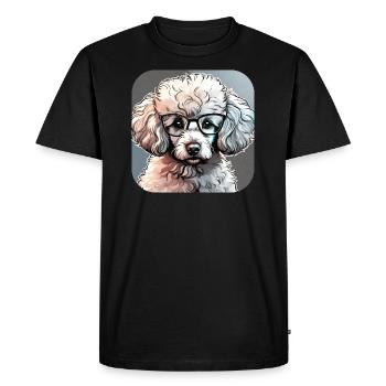 Cute Toy Poodle with Glasses I - Men's Premium Organic T-Shirt - black - Front - Nico (187cm)