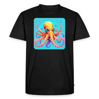 Pieuvre fraîche I - T-shirt Premium bio Homme - noir - Devant - Nico (187cm)