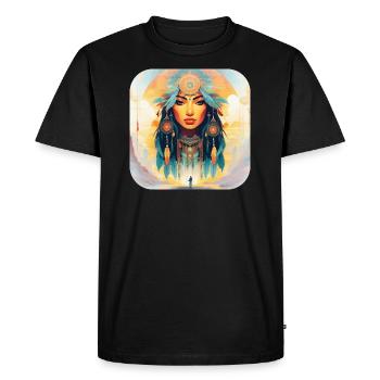 Femme mystique aux plumes VII - T-shirt Premium bio Homme - noir - Devant - Nico (187cm)