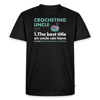 Crochet Oncle Définition Crochet - T-shirt Premium bio Homme - noir - Devant - Nico (187cm)