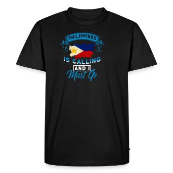Philippines - T-shirt Premium bio Homme - noir - Devant - Nico (187cm)