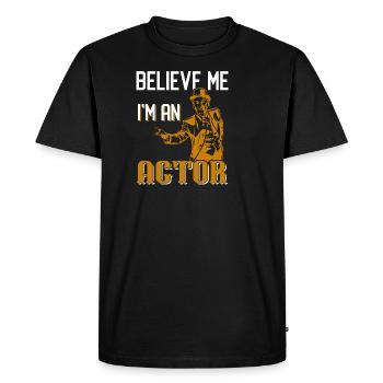 actor - Men's Premium Organic T-Shirt - black - Front - Nico (187cm)