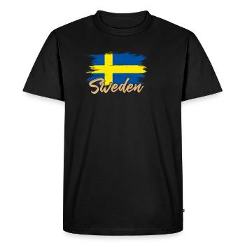 Suède - T-shirt Premium bio Homme - noir - Devant - Nico (187cm)