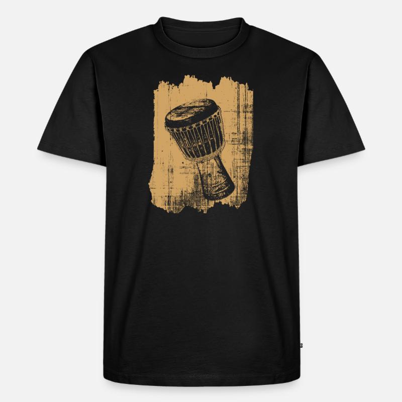 Djembe Trommel Percussion - Männer Premium Bio T-Shirt - Schwarz