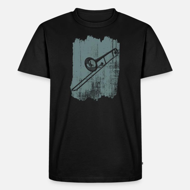posaune instrument - Männer Premium Bio T-Shirt - Schwarz
