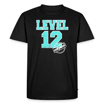 Niveau 12 terminé 12e anniversaire Né 2013 - T-shirt Premium bio Homme - noir - Devant - Nico (187cm)