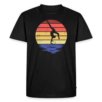 Gymnastique - Gymnastique Rétro Silhoutte - Gymnaste - T-shirt Premium bio Homme - noir - Devant - Nico (187cm)