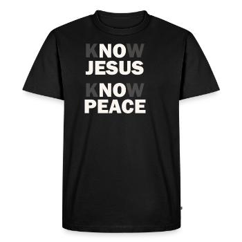 Inspirational Christian No Jesus No Peace - T-shirt Premium bio Homme - noir - Devant - Nico (187cm)