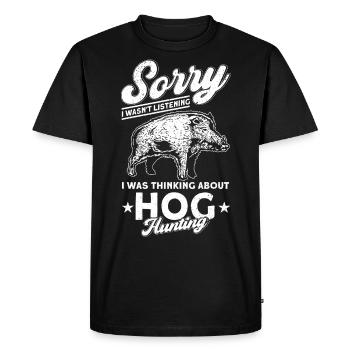 Chasseur chasse sanglier cadeau - T-shirt Premium bio Homme - noir - Devant - Nico (187cm)
